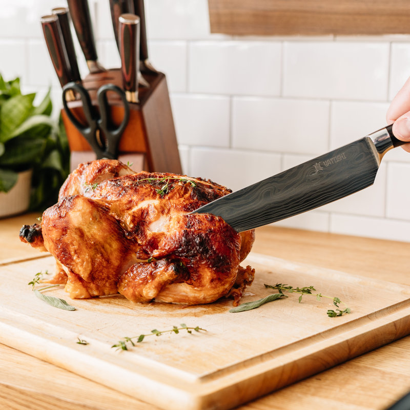 Yatoshi Knives Yatoshi Knife Block Set Pro Kitchen Knife Set Ultra